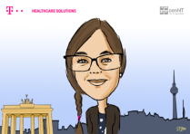 Di Vino beim Live-Zeichnen am Messestand von T-Healthcare auf der conhIT Berlin