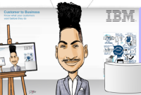 Schnellzeichner Di Vino am Messestand von IBM auf der dmexco in Köln